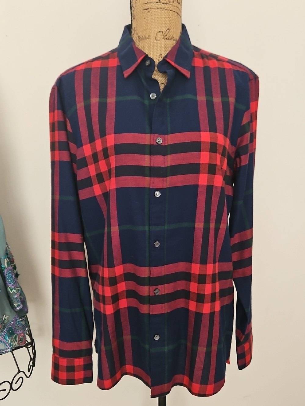 Burberry London Salwick Check Flannel Shirt, Size L.